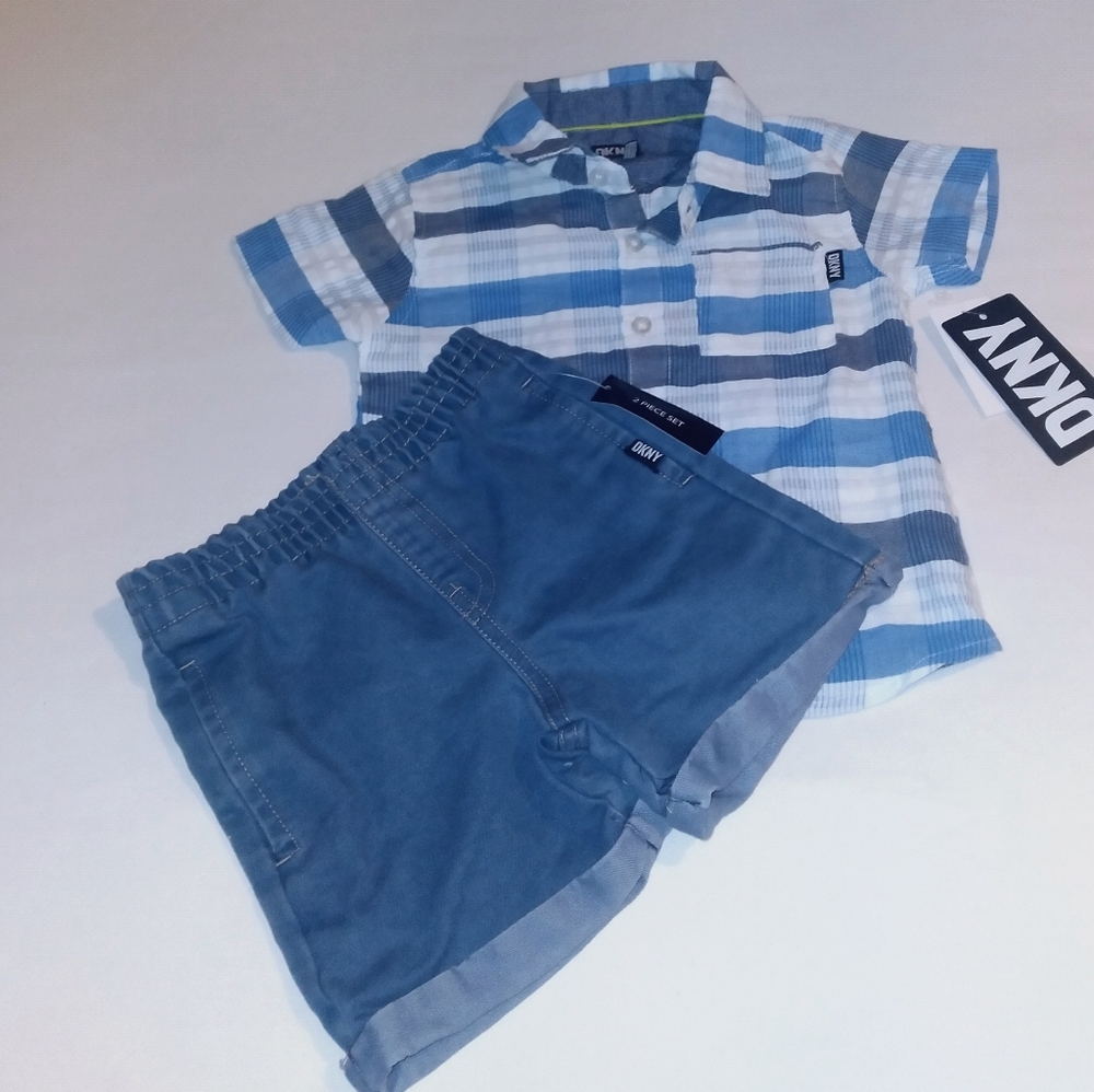 Dkny Boys Toddler 2pc Jeans Short & Top Set - 2T